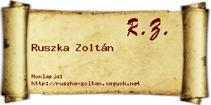 Ruszka Zoltán névjegykártya